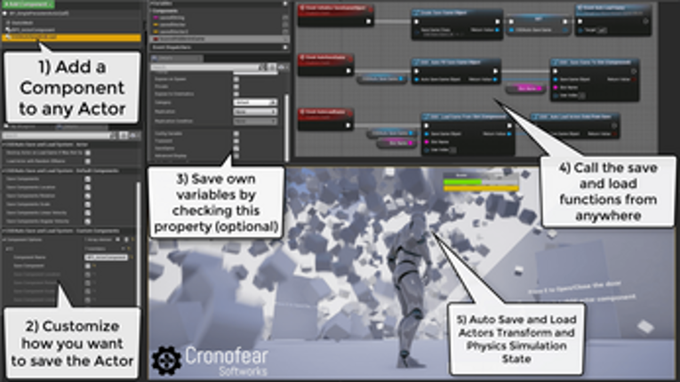 Unreal Engine 4 - Auto Save and Load System with Compression Plugin screenshot
