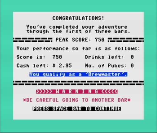 Drink & Drown (C64) screenshot