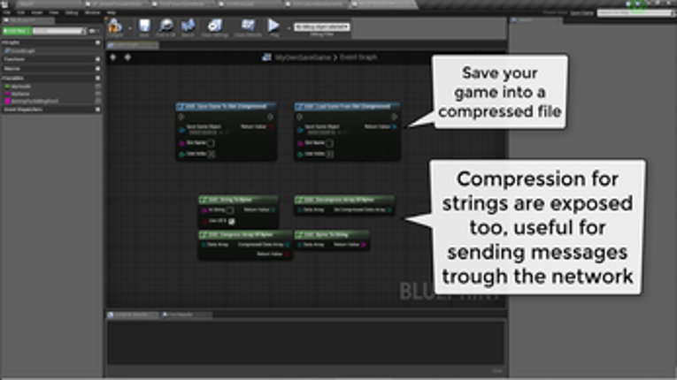 Unreal Engine 4 - Auto Save and Load System with Compression Plugin screenshot