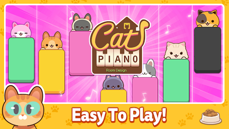 Piano Cat Tiles - Room Design screenshot