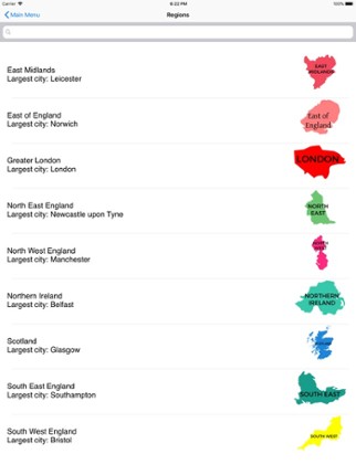 Regions of the United Kingdom screenshot