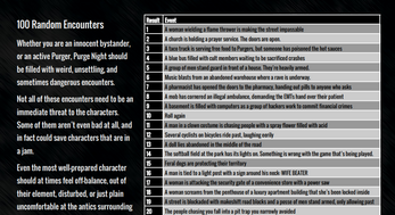 The Purge Random Encounter Tables Image