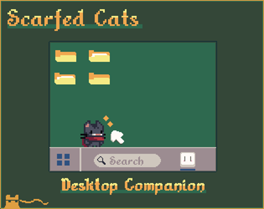 Desktop Scarfed Cat Companion Image