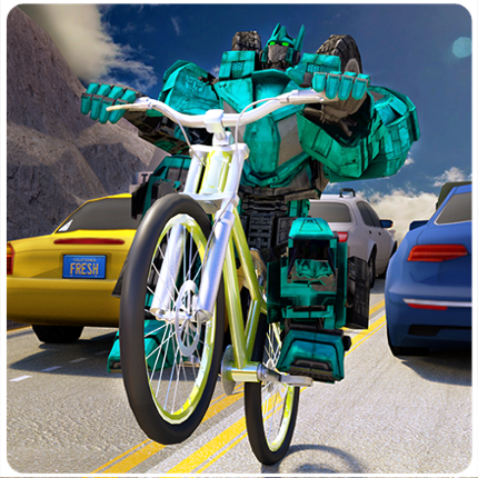 Robot Bicycle Traffic Rider Game Cover