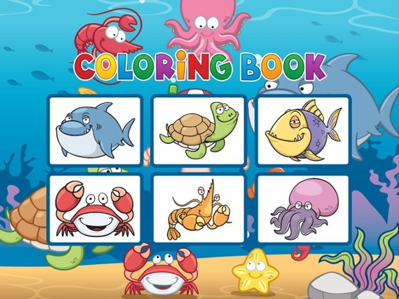 Sea Animals Coloring Book - Painting Game for Kids screenshot