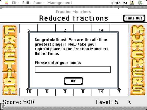 Fraction Munchers screenshot