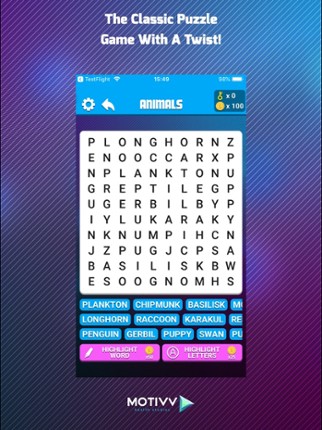 Word Search (Neon Edition) screenshot