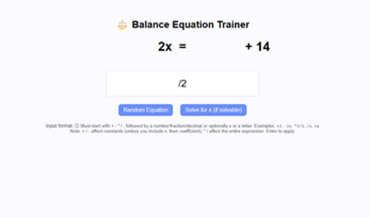 Equation Balance Game Image