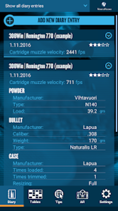 Vihtavuori Reload screenshot