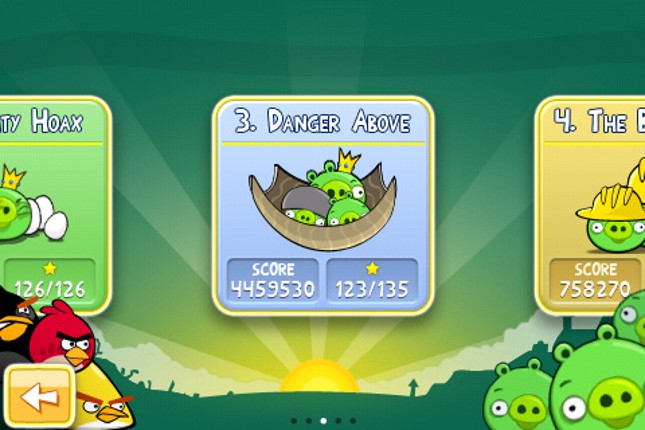 Angry Birds Danger Adove Image