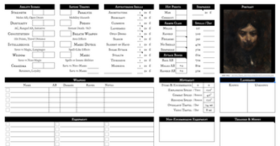 Lamentations of the Flame Princess - Online Character Sheet Image