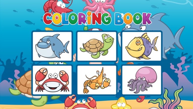 Sea Animals Coloring Book - Painting Game for Kids screenshot