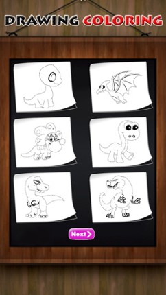 Coloring Book and Drawing Dinosaur on Sketch Line screenshot