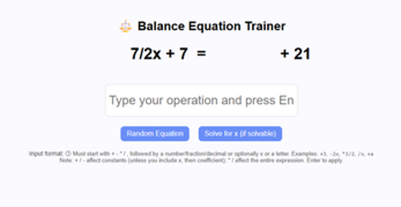 Equation Balance Game Image