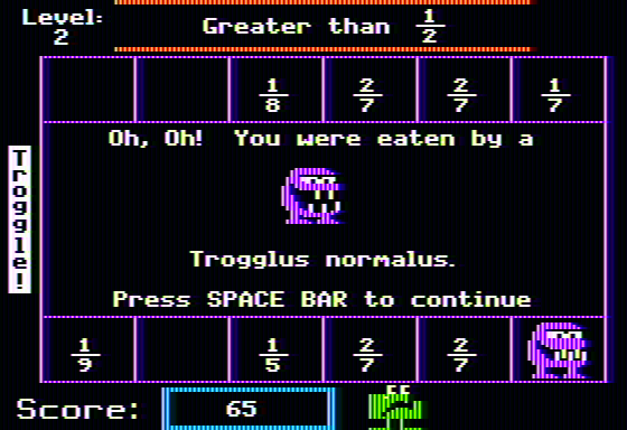 Fraction Munchers screenshot