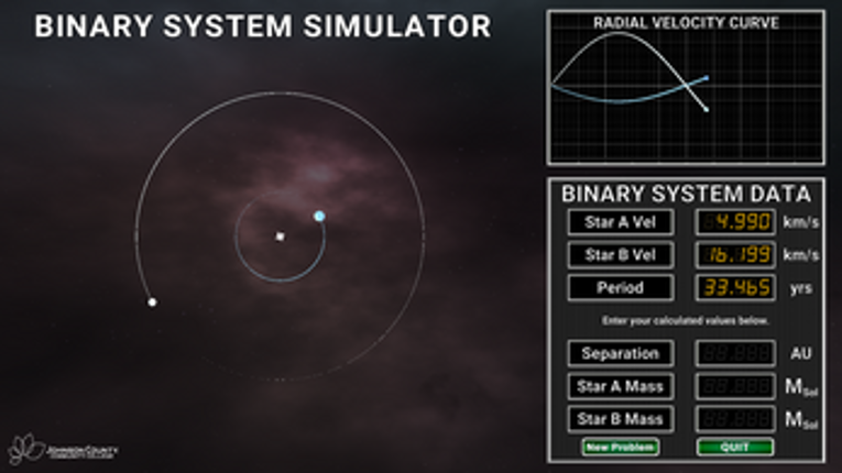 Binary System Simulator screenshot