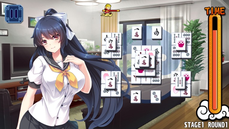 Pretty Girls Mahjong Solitaire: Blue Image