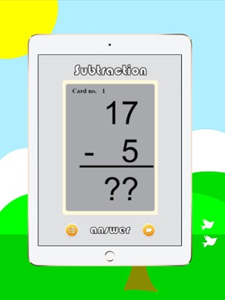 Addition and subtraction math facts flash cards for kids (0-9,0-18,0-100) screenshot