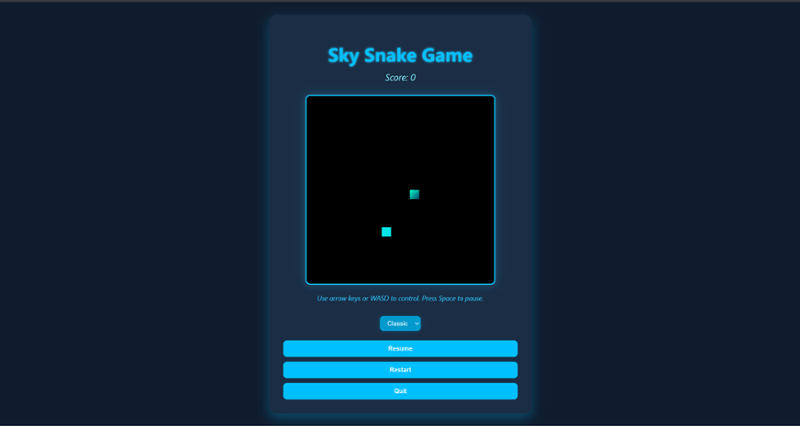 Sky Snake Game | HTML, CSS, JS | ARCADE GAME Image