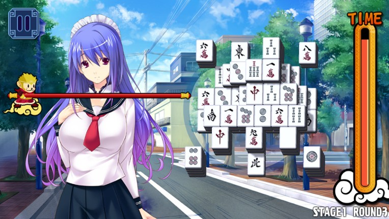 Pretty Girls Mahjong Solitaire: Blue Image