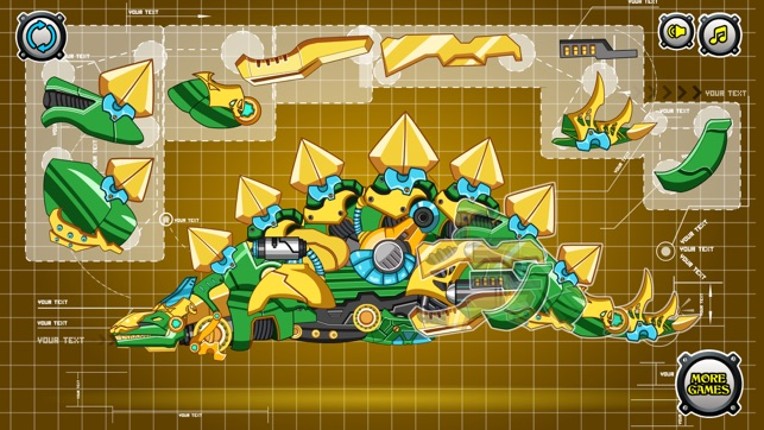 Steel Dino Toy: Mechanic Stegosaurus-2 player game screenshot