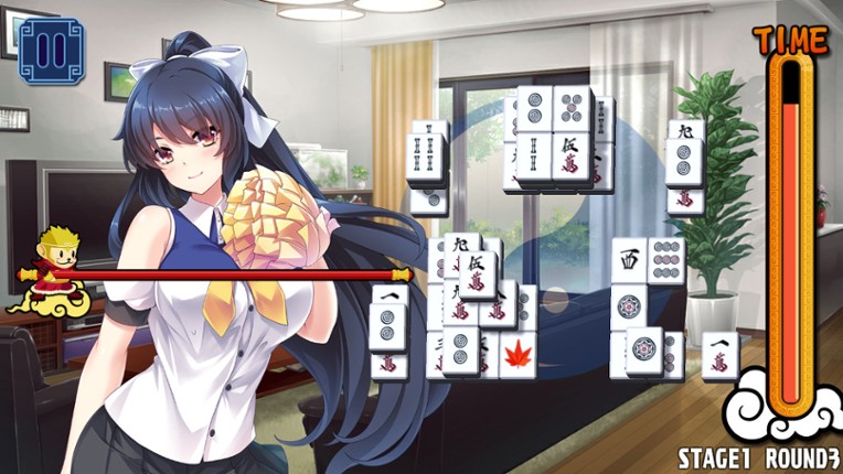 Pretty Girls Mahjong Solitaire: Blue Image