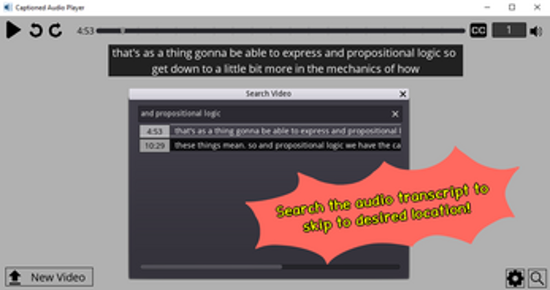 Captioned Audio Player screenshot