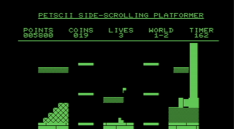 PETSCII Side-Scrolling Platformer screenshot