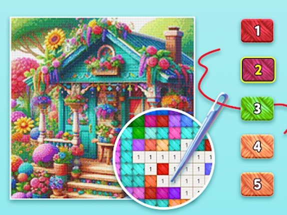 Cross Stitch: Color by Number Image