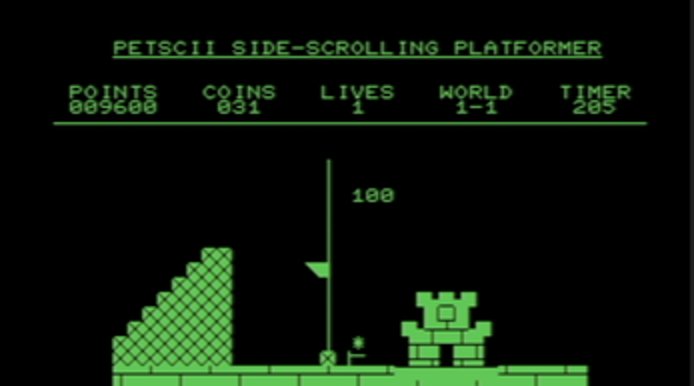 PETSCII Side-Scrolling Platformer screenshot