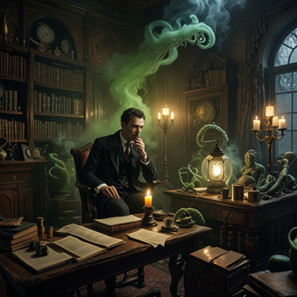 "Sherlock vs Cthulhu" - Google AI Studio as Emergent Text Adventures engine screenshot