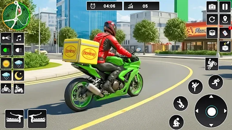 Pizza Delivery Bike Games 3D screenshot