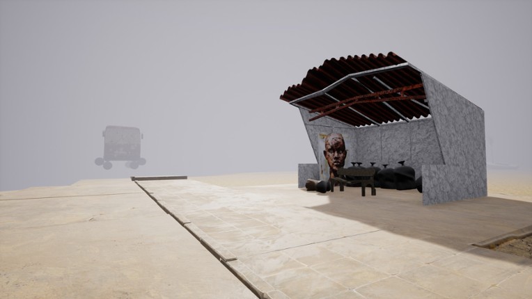 Bus stop in the fog screenshot