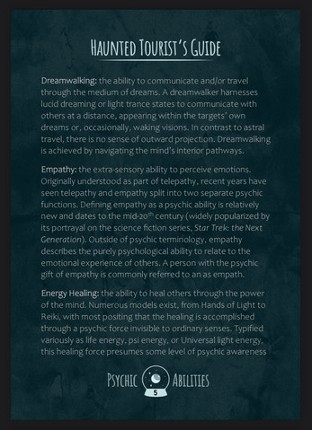 Haunted Tourist's Guide to Psychic Abilities screenshot