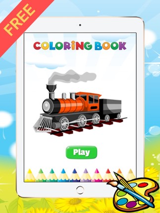 Train Coloring Book For Kid - Vehicle drawing free game, Paint and color good games HD screenshot