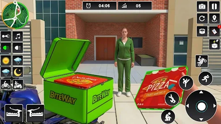 Pizza Delivery Bike Games 3D screenshot