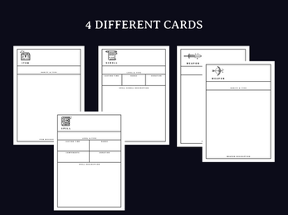 Minimal D&D Spell and Item Cards | Dungeons and Dragons | DnD screenshot