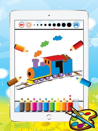 Train Coloring Book For Kid - Vehicle drawing free game, Paint and color good games HD screenshot
