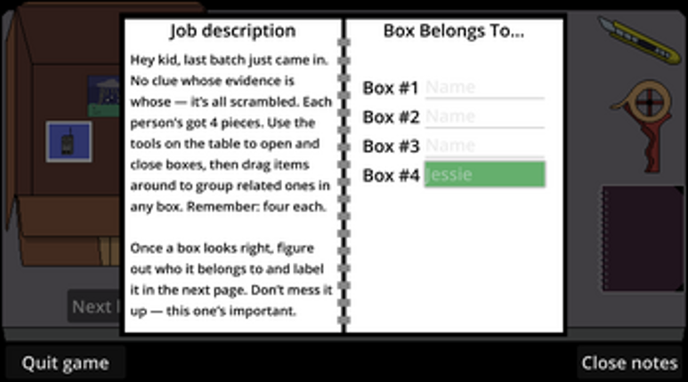 Evidence Room screenshot