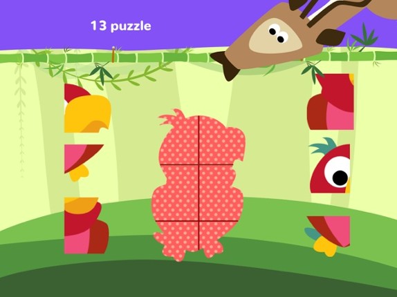 Fun Jungle Animals - Puzzles and Stickers for Kids screenshot