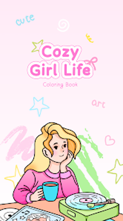 Cozy Girl Life: Coloring Book Image