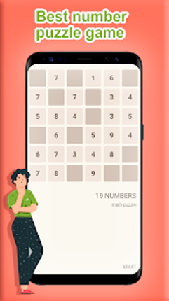 19 numbers. Math puzzle screenshot