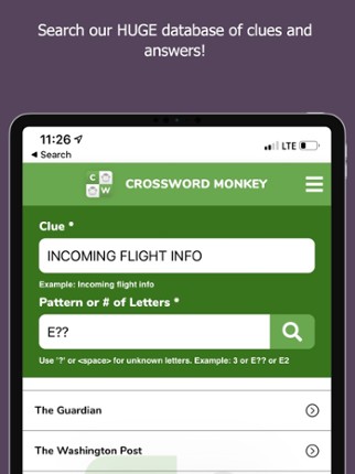 Crossword Monkey Solver screenshot