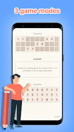 19 numbers. Math puzzle screenshot