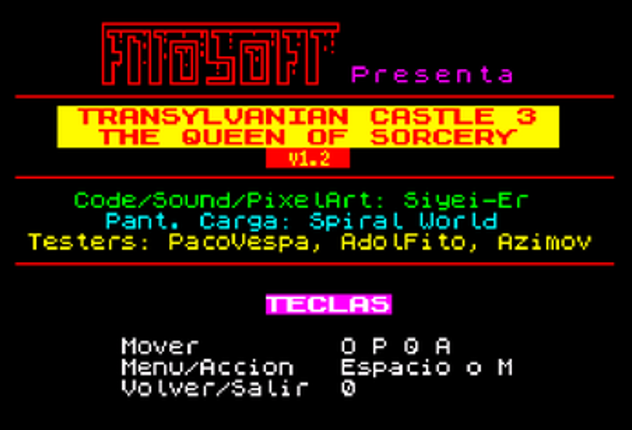 Transylvanian Castle 3 - The Queen of Sorcery (ZX Spectrum) Image