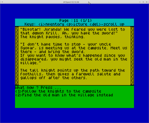 Gamebook Adventure Reader (ZX Next) Image