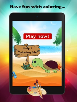 The Turtle Cartoon Paint and Coloring Book Learning Skill - Fun Games Free For Kids screenshot