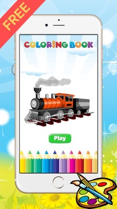 Train Coloring Book For Kid - Vehicle drawing free game, Paint and color good games HD screenshot