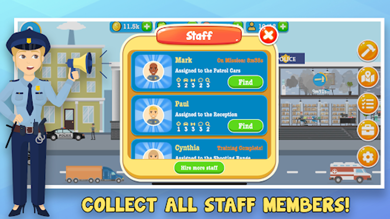Police Inc: Tycoon police stat screenshot