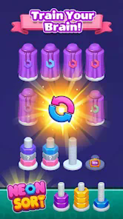 Neon Sort: Nut & Bolt 3D Image